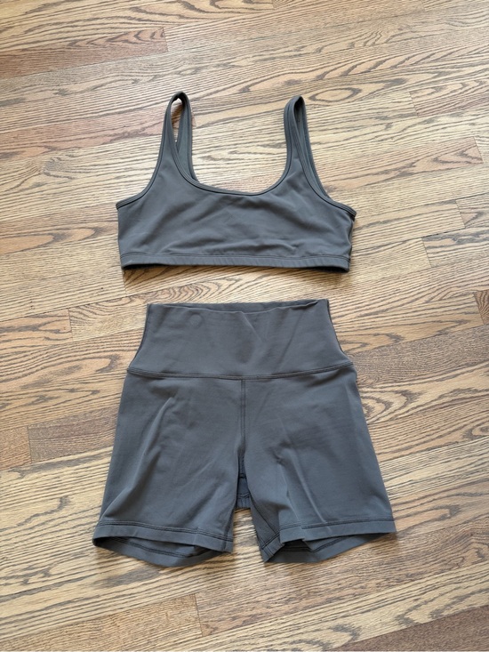 Aritzia Other - Aritzia taupe Athletic Bralette & High-Waist Bike Shorts